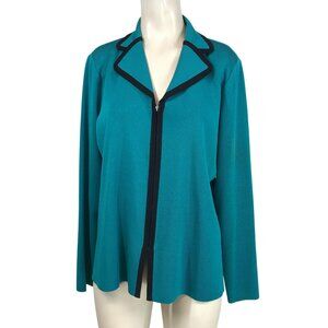 MISOOK- WOMEN'S MEDIUM - BLUE LONG SLEEVE FULL ZIP 100% ACRYLIC JACKET